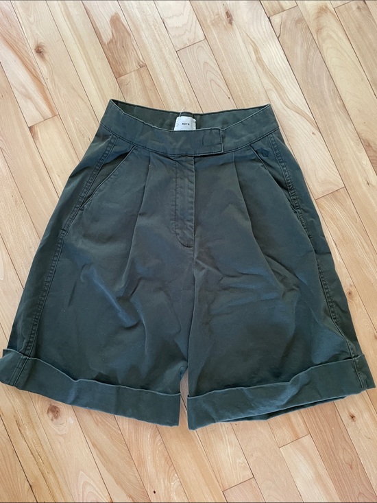 KOTN Pants - KOTN Olive Green High-Waist Pleated Women's Shorts